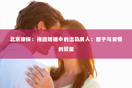 北京缘探：挽回婚姻中的出轨男人：面子与爱情的较量