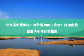 北京市私家侦探：婚外情的反击之路：挽回出轨者的决心与行动指南