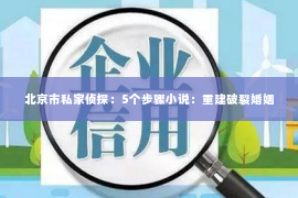 北京市私家侦探：5个步骤小说：重建破裂婚姻