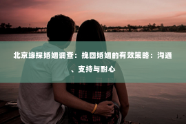 北京缘探婚姻调查：挽回婚姻的有效策略：沟通、支持与耐心