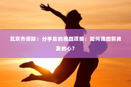 北京市侦探：分手后的挽回攻略：如何挽回前男友的心？