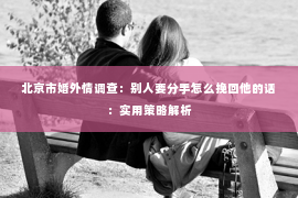 北京市婚外情调查：别人要分手怎么挽回他的话：实用策略解析