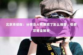 北京市侦探：分手女人有新欢了怎么挽回：情感攻略全解析