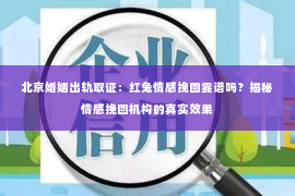 北京婚姻出轨取证：红兔情感挽回靠谱吗？揭秘情感挽回机构的真实效果