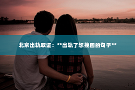 北京出轨取证：**出轨了想挽回的句子**