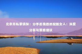 北京市私家侦探：分手后挽回的配图女人：深度分析与策略建议