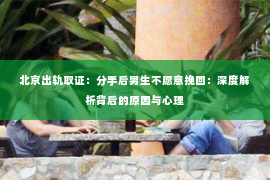 北京出轨取证：分手后男生不愿意挽回：深度解析背后的原因与心理