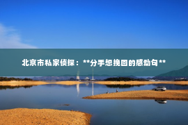 北京市私家侦探：**分手想挽回的感动句**