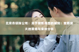 北京市侦探公司：关于爱情挽回的视频：重燃爱火的策略与案例分析