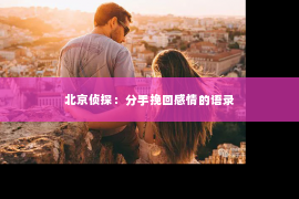 北京侦探：分手挽回感情的语录