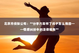 北京市侦探公司：**分手六年怀了孩子怎么挽回——情感纠纷中的法律视角**