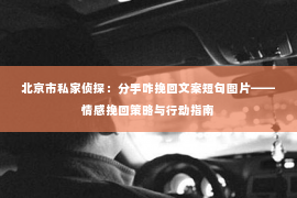 北京市私家侦探：分手咋挽回文案短句图片——情感挽回策略与行动指南