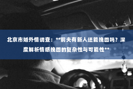 北京市婚外情调查：**前夫有新人还能挽回吗？深度解析情感挽回的复杂性与可能性**