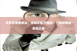 北京市调查取证：出轨冷暴力挽回：一段婚姻的救赎之路