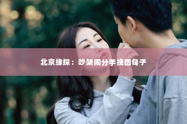 北京缘探：吵架闹分手挽回句子