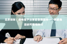 北京侦探：寡母独子分手后会挽回吗——情感挽回的可能性探讨