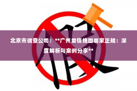 北京市调查公司：**广州爱情挽回哪家正规：深度解析与案例分享**