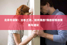 北京市侦探：分手三月，如何挽回?挽回前情的策略与建议