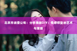 北京市调查公司：分手挽回DIY：情感修复的艺术与策略