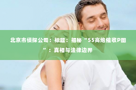 北京市侦探公司：标题：揭秘“55高炮催收P图”：真相与法律边界