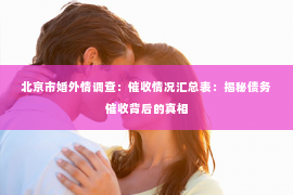 北京市婚外情调查：催收情况汇总表：揭秘债务催收背后的真相
