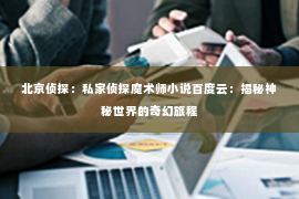 北京侦探：私家侦探魔术师小说百度云：揭秘神秘世界的奇幻旅程