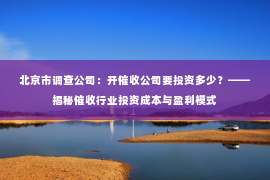 北京市调查公司：开催收公司要投资多少？——揭秘催收行业投资成本与盈利模式