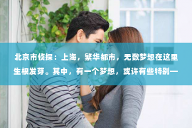 北京市侦探：上海，繁华都市，无数梦想在这里生根发芽。其中，有一个梦想，或许有些特别——想当个私家侦探。这个职业，神秘而又充满挑战，让人既好奇又向往。那么，在上海，如何成为一名私家侦探呢？且听我慢慢道来。