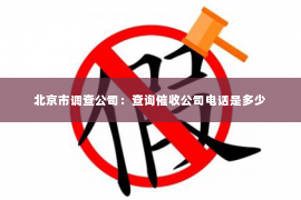 北京市调查公司：查询催收公司电话是多少