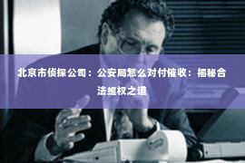 北京市侦探公司：公安局怎么对付催收：揭秘合法维权之道