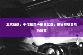 北京侦探：中信信用卡催收武汉：揭秘催收背后的故事