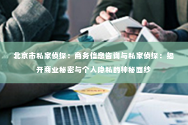 北京市私家侦探：商务信息咨询与私家侦探：揭开商业秘密与个人隐私的神秘面纱