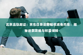 北京出轨取证：京东白条逾期催收减免罚息：揭秘还款攻略与权益保障