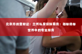 北京市调查取证：兰州私家侦探商务：揭秘隐秘世界中的专业服务