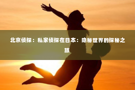 北京侦探：私家侦探在日本：隐秘世界的探秘之旅