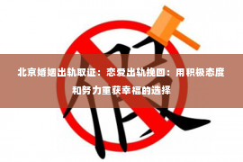 北京婚姻出轨取证：恋爱出轨挽回：用积极态度和努力重获幸福的选择