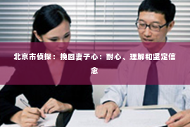 北京市侦探：挽回妻子心：耐心、理解和坚定信念